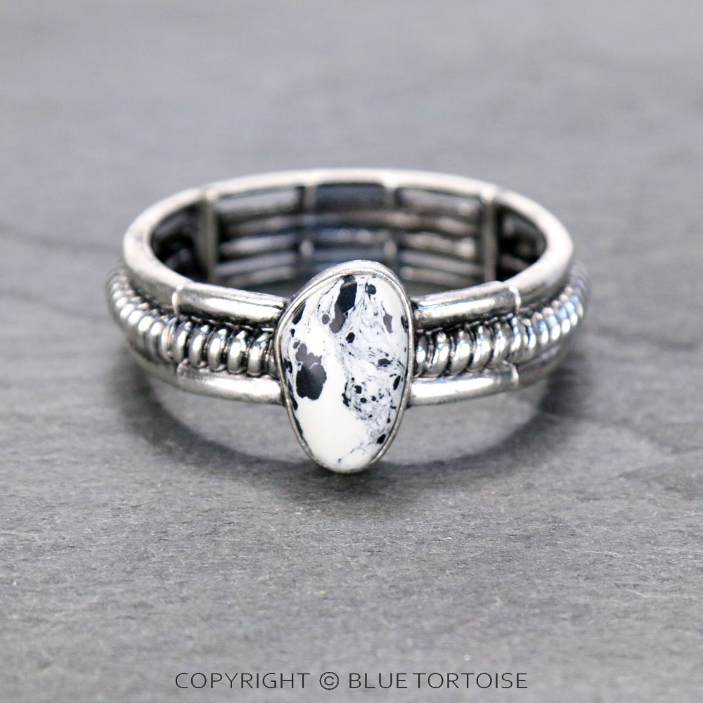 Western Semi Stone Twist Stretch Bracelet
