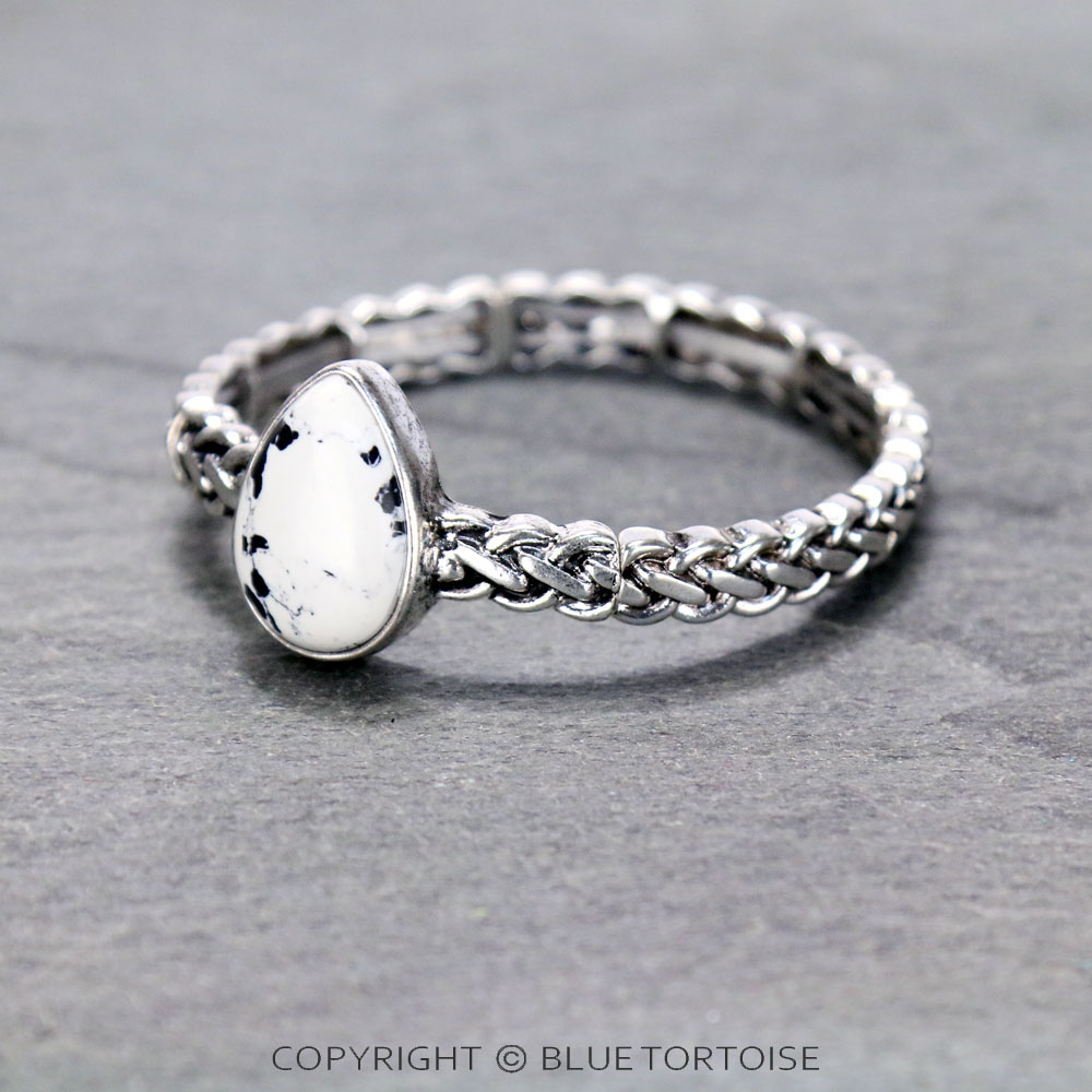 Western Semi Stone Twist Stretch Bracelet - Image 2