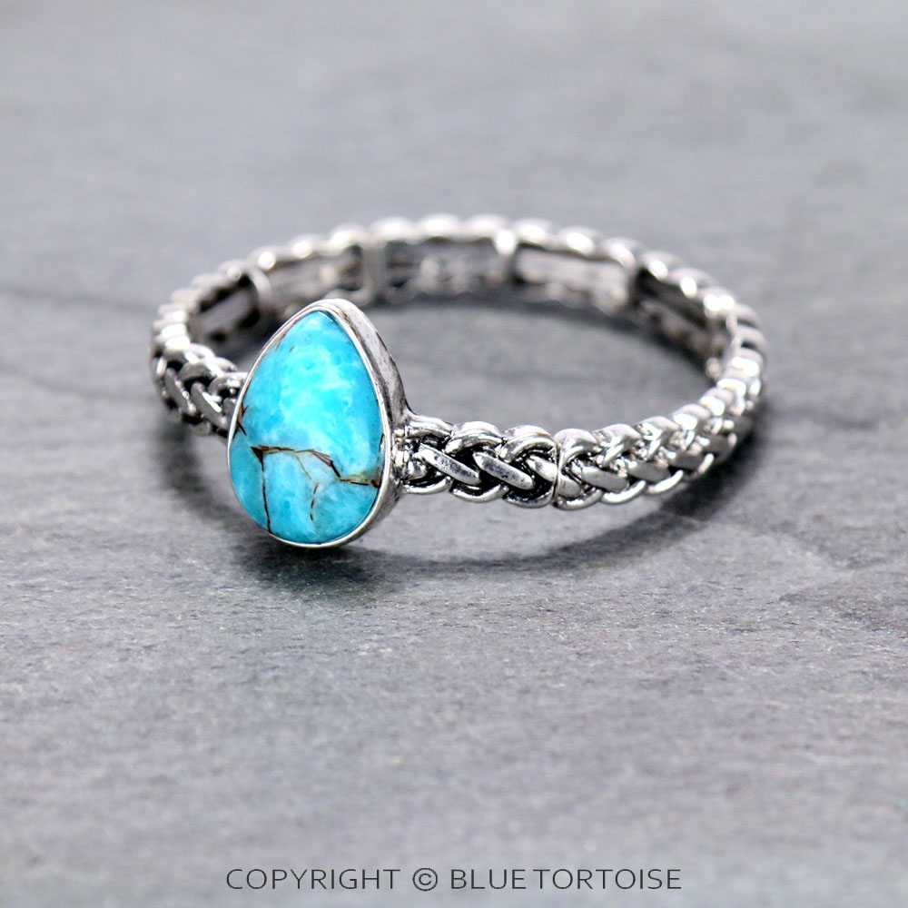 Western Semi Stone Twist Stretch Bracelet - Image 2