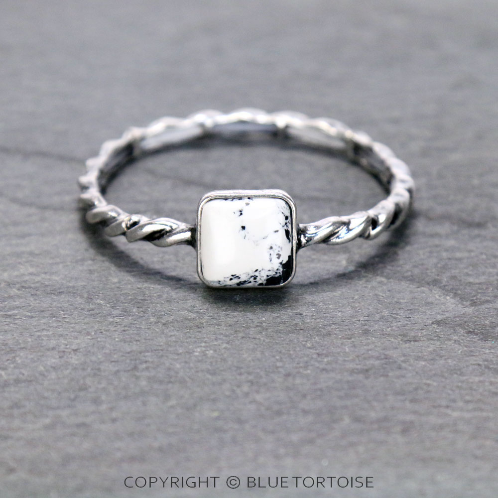 Western Semi Stone Twist Stretch Bracelet