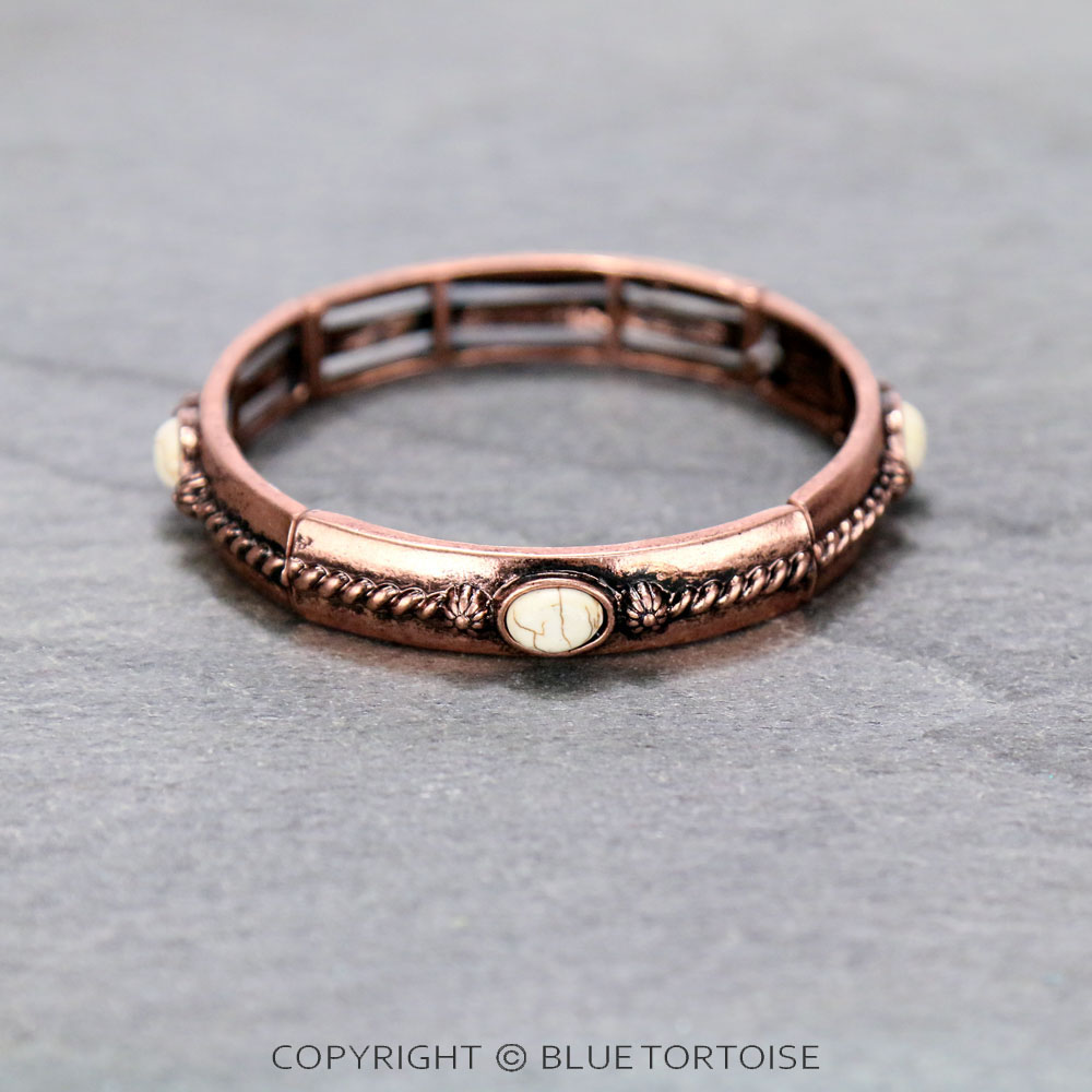 Western Look Semi Stone Design Stretch Bracelet