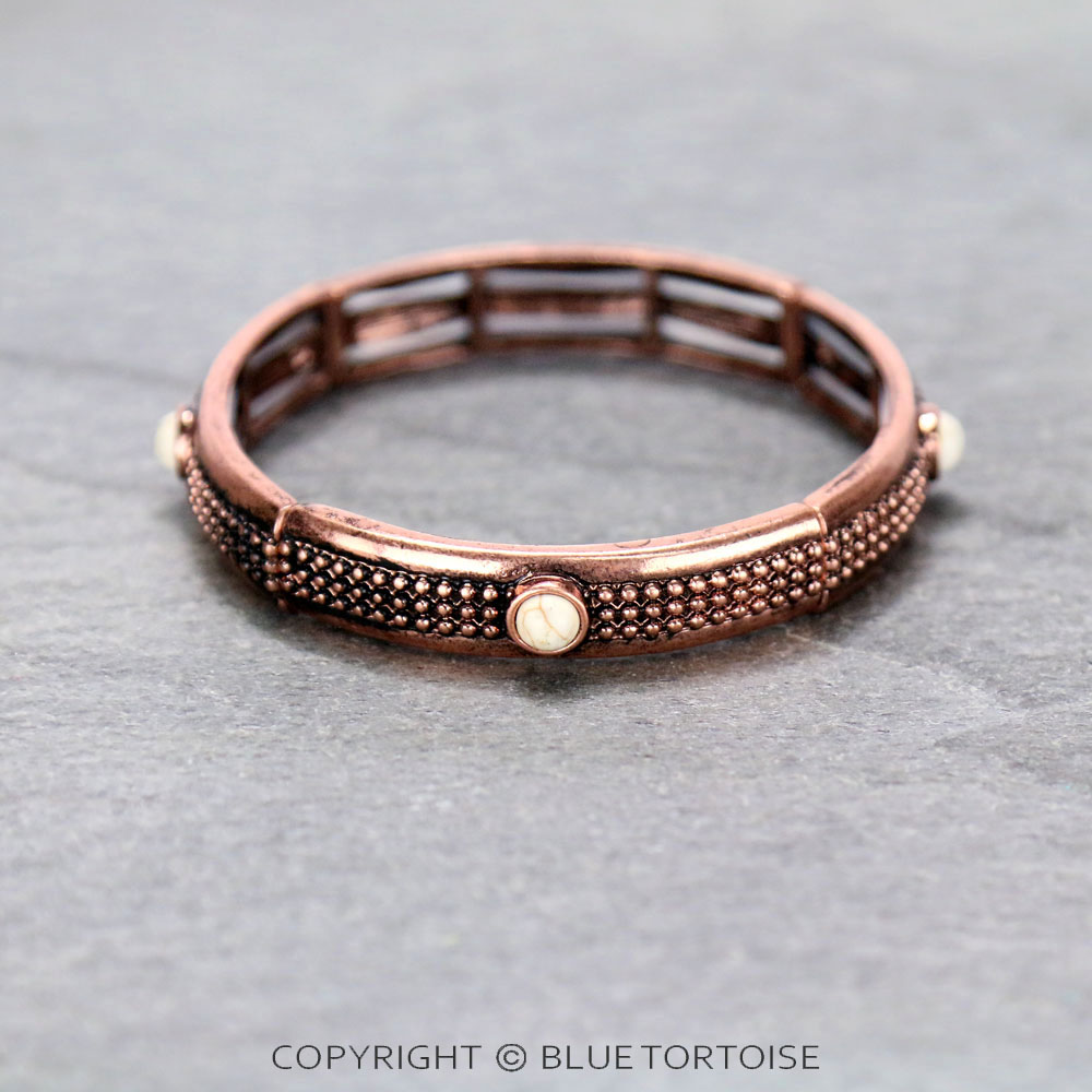 Western Look Semi Stone Design Stretch Bracelet