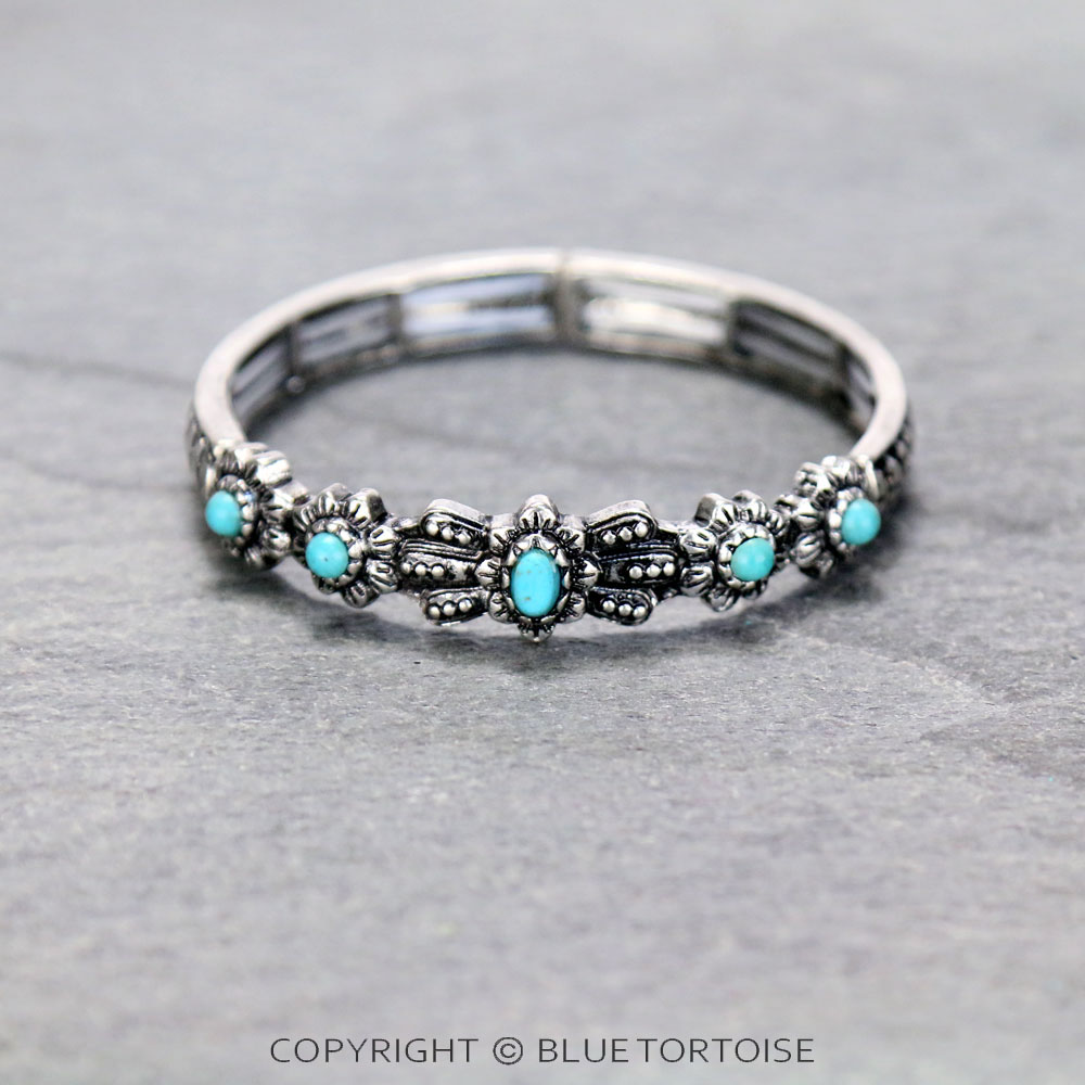 Western Look Semi Stone Design Stretch Bracelet