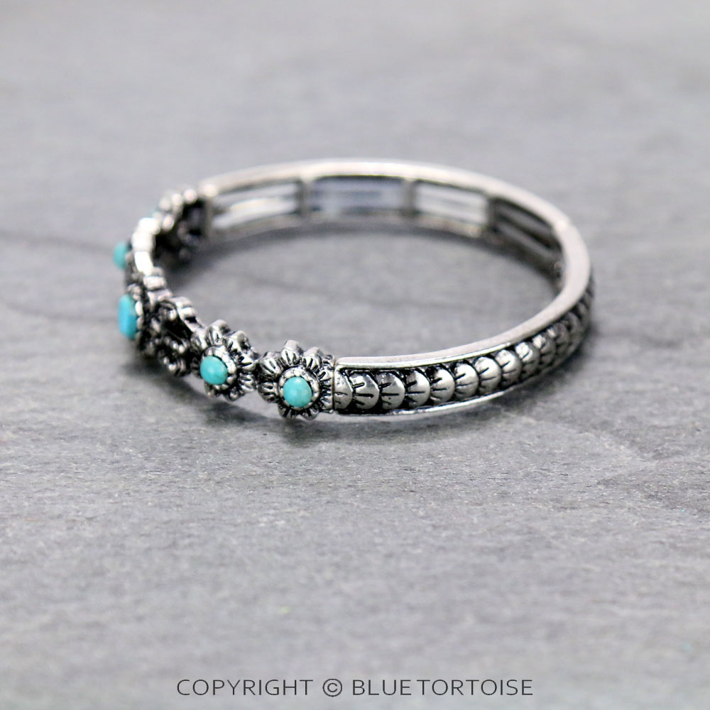 Western Look Semi Stone Design Stretch Bracelet - Image 2