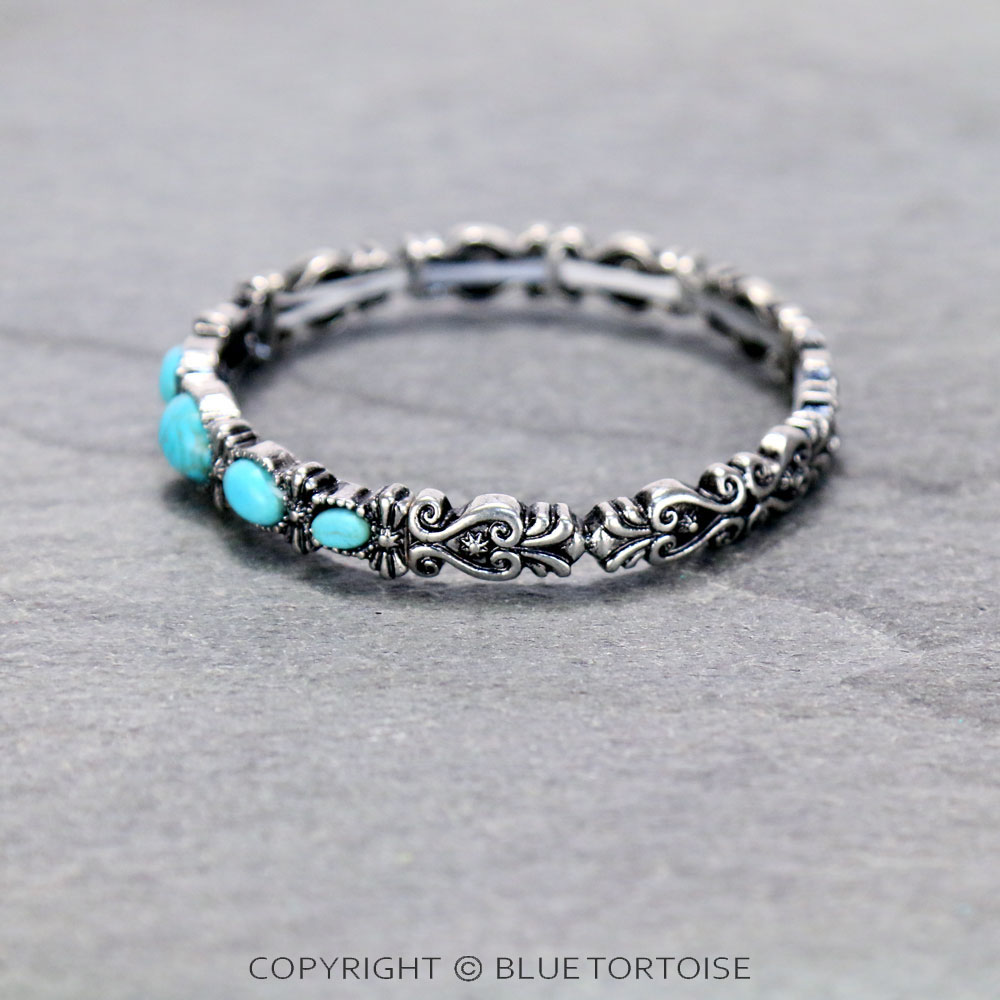 Western Look Semi Stone Design Stretch Bracelet - Image 2