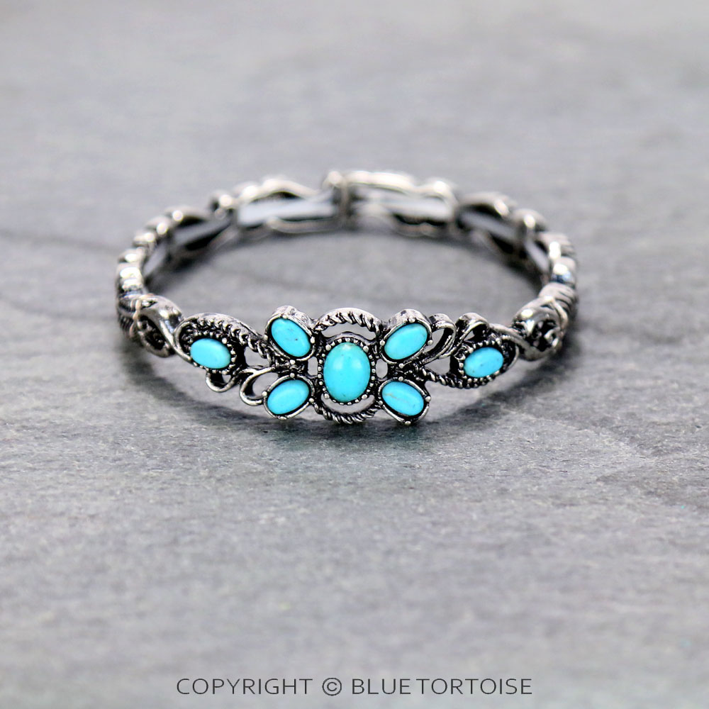 Western Look Semi Stone Design Stretch Bracelet