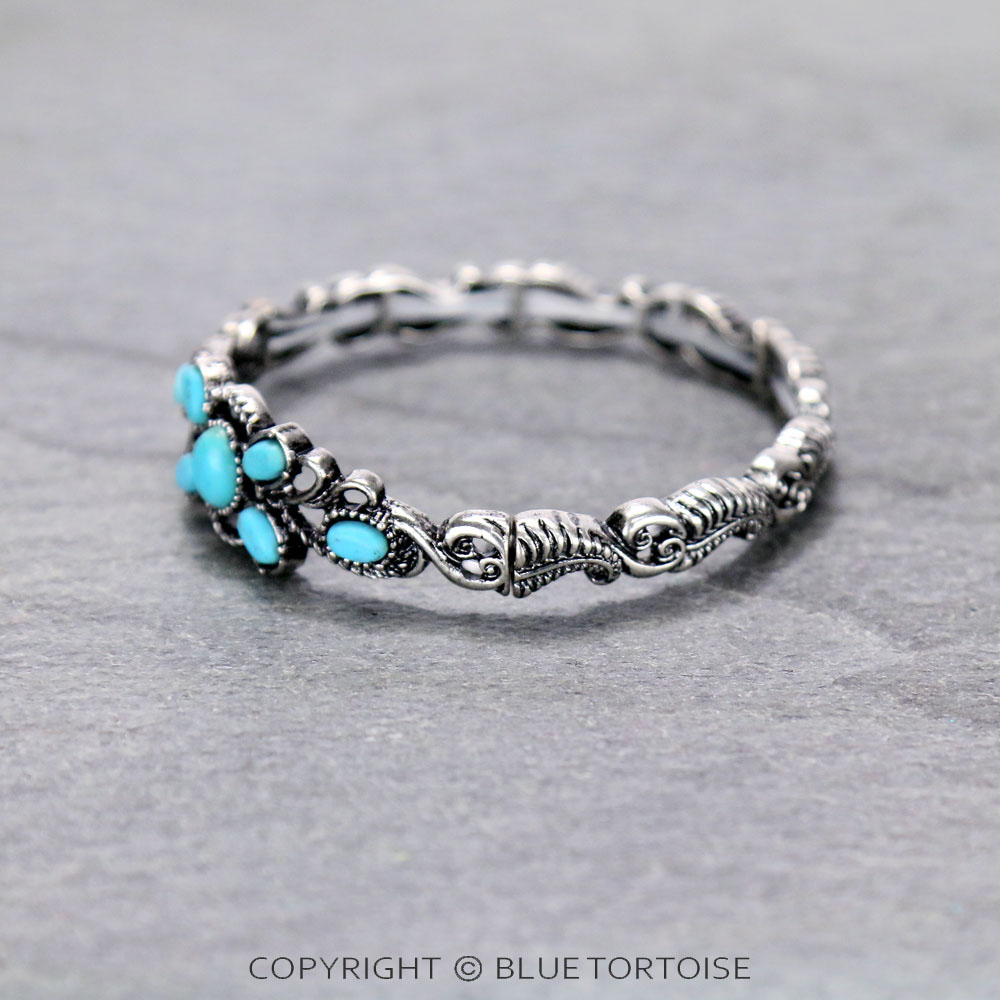 Western Look Semi Stone Design Stretch Bracelet - Image 2