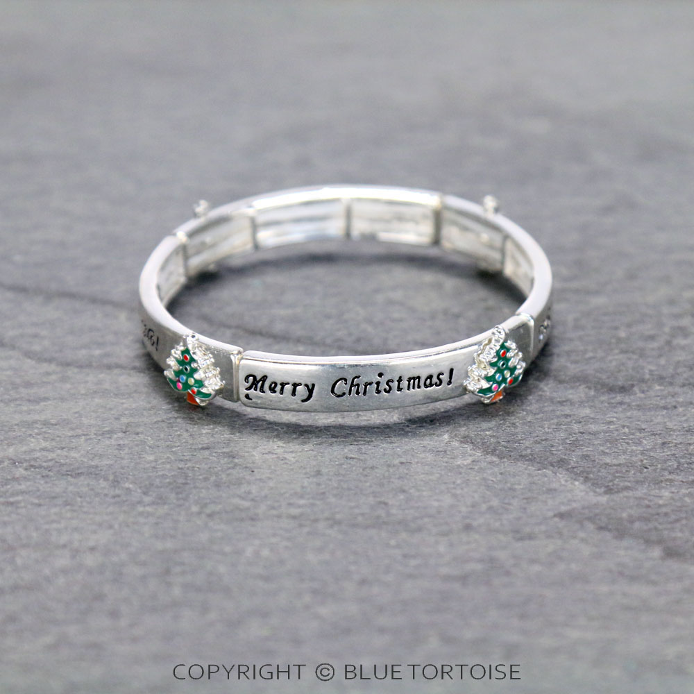 Christmas Tree Design Stretch Bracelet - Image 2