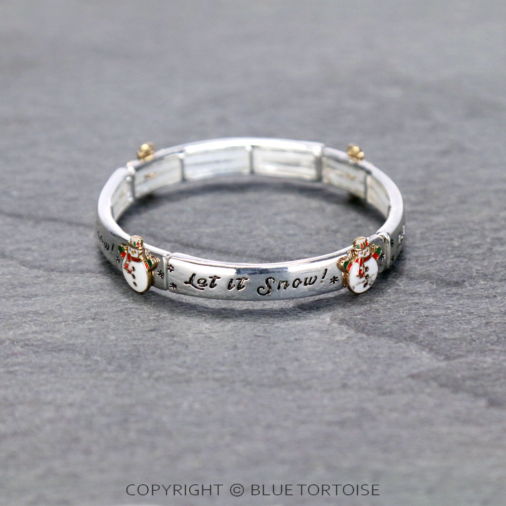 Christmas Snowman Design Stretch Bracelet