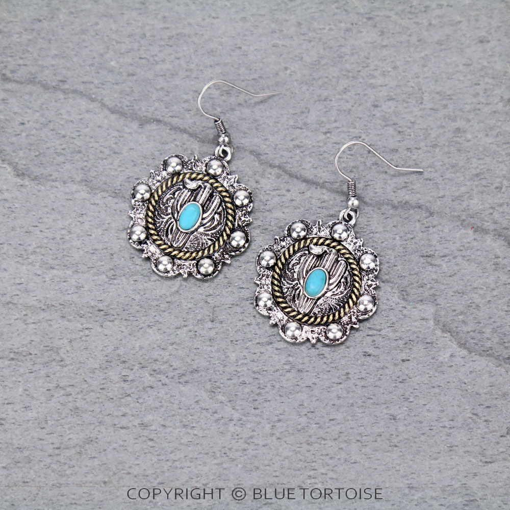 Western Style Cactus Dangle Earrings