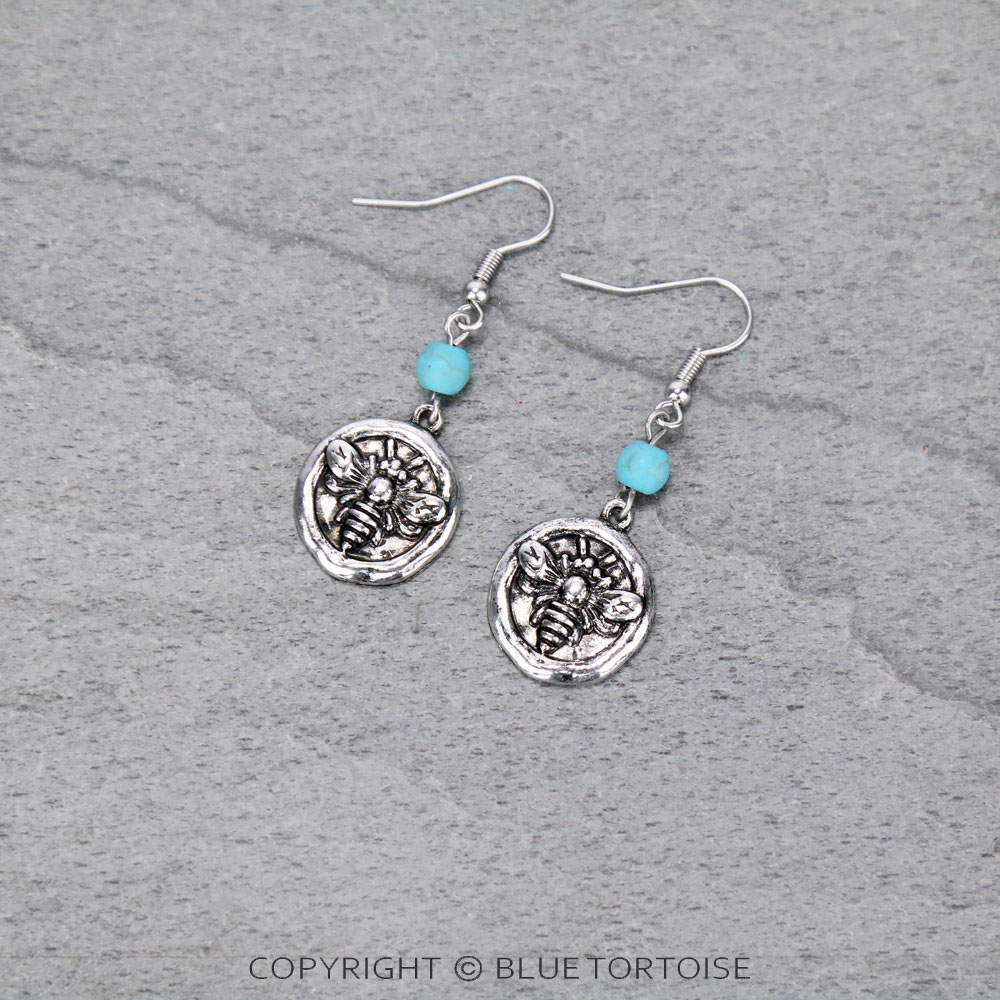Western Bumblebee Dangle Earrings