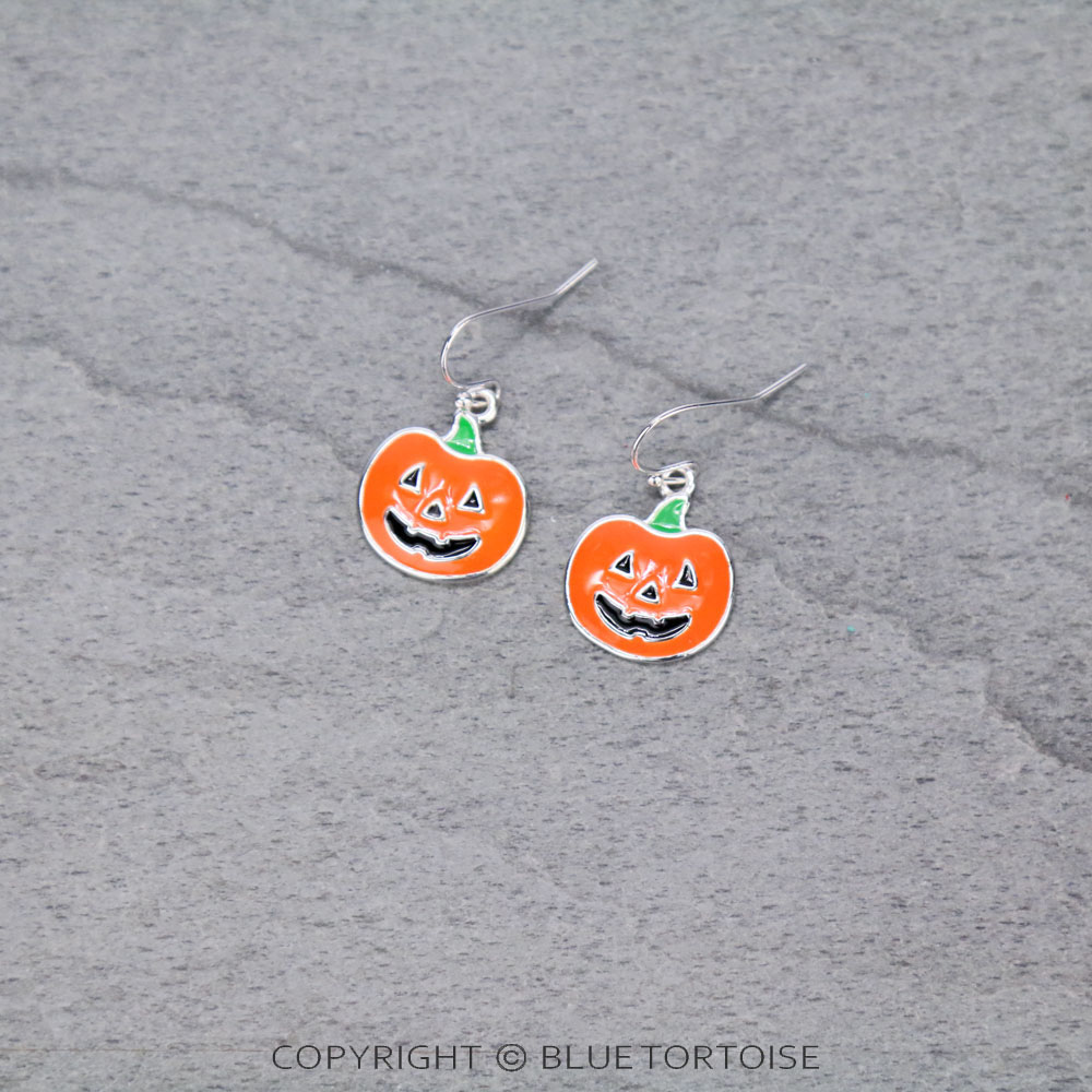 Halloween Epoxy Jack-O'-Lantern Dangle Earrings