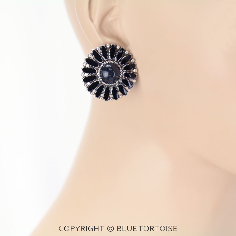 Western Epoxy Concho Stud Earrings - Image 2