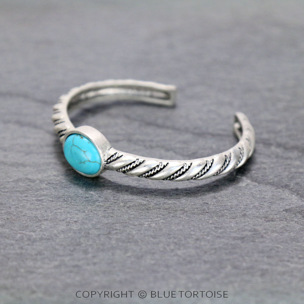 Natural Stone "C" Cuff Bracelet - Image 2