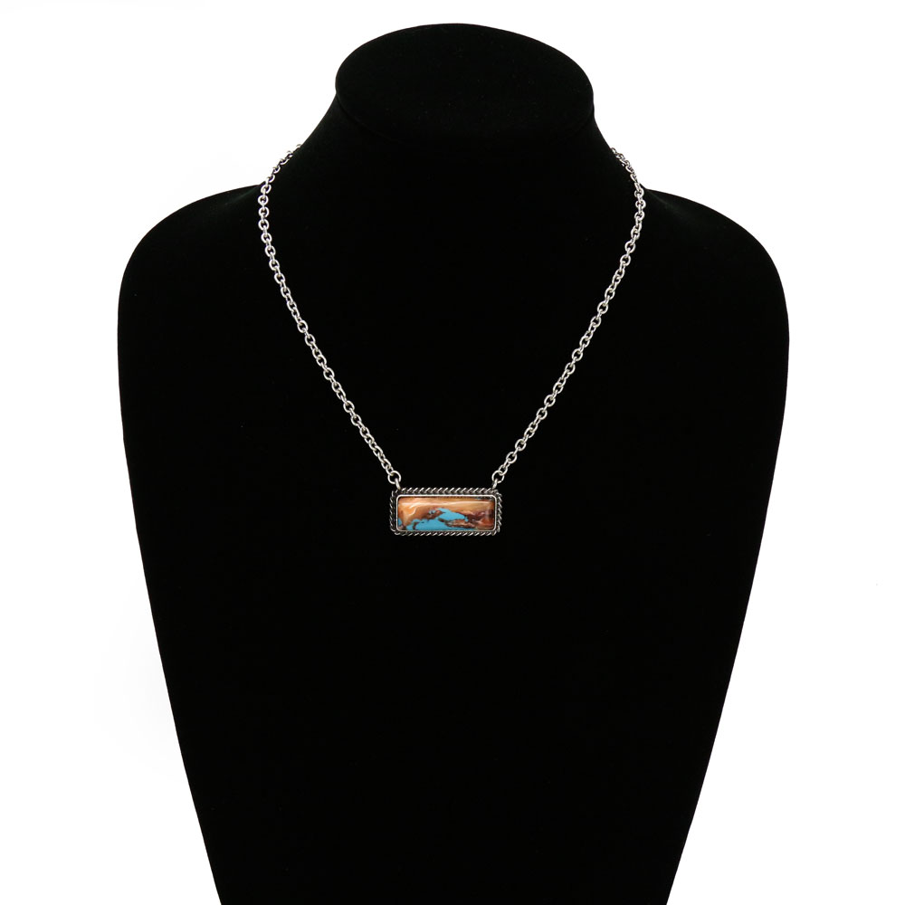 Western Hand Stone Bar Necklace - Image 2