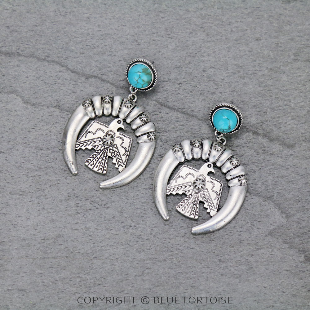 2.5" Long, Thunderbird Natural Stone Post Earrings