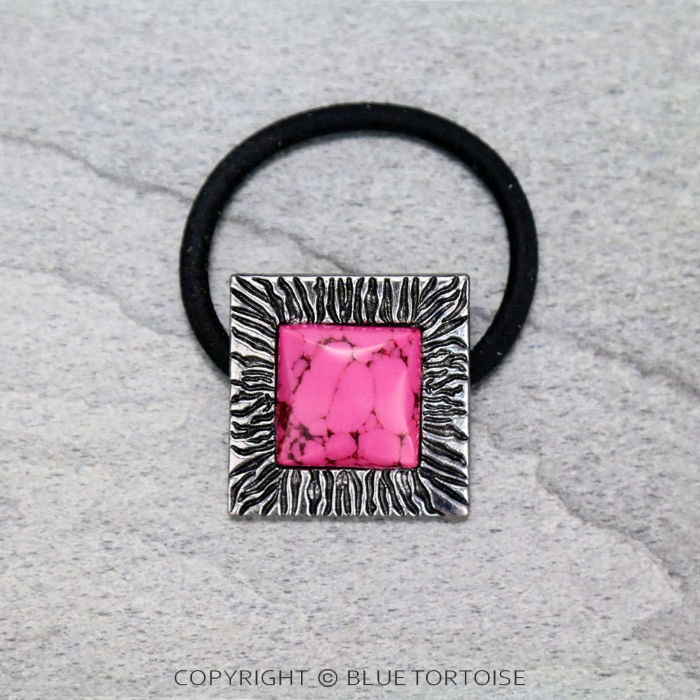 Western Square Stone Hair Tie