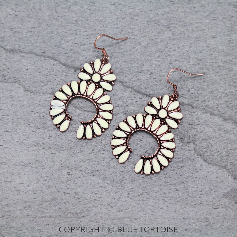 Squash Blossom Fish Hook Earrings