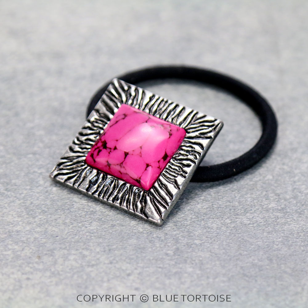 Western Square Stone Hair Tie - Image 2