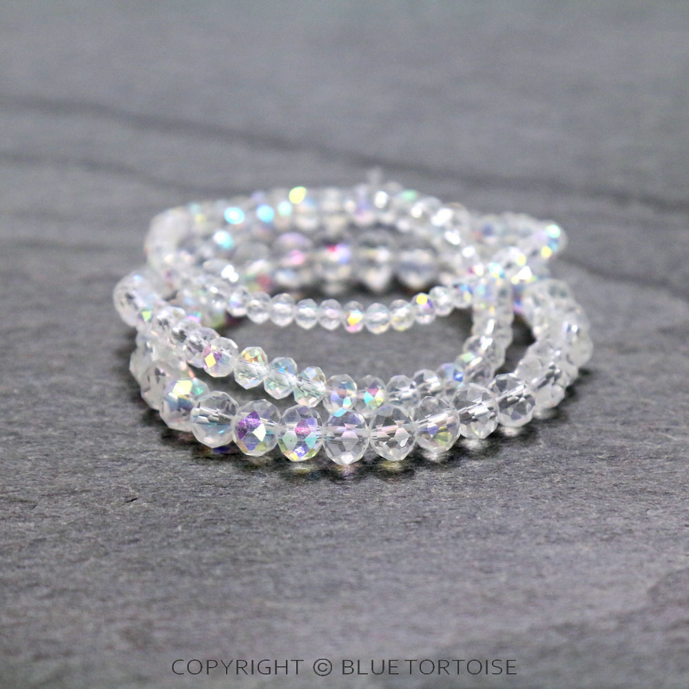 Small Crystal Bead Stackable Stretch Bracelet - Image 2