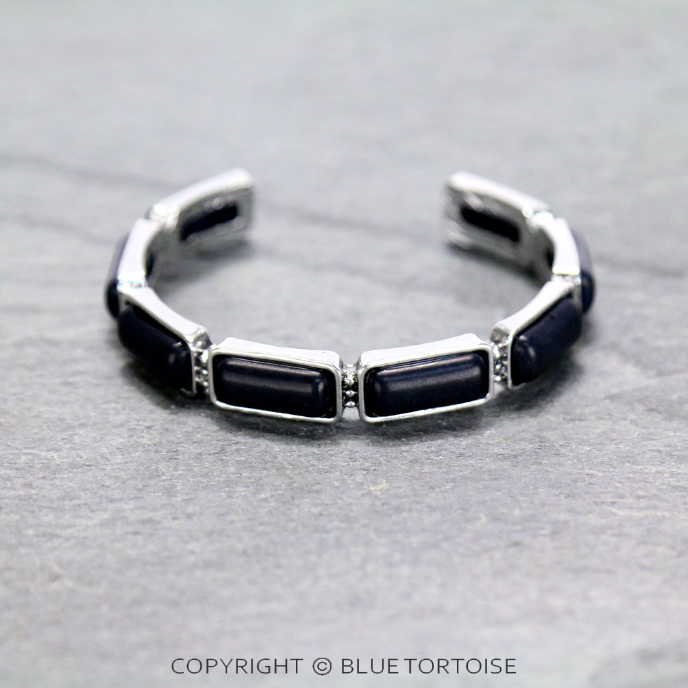 Western Rectangle Stone Cuff Bracelet