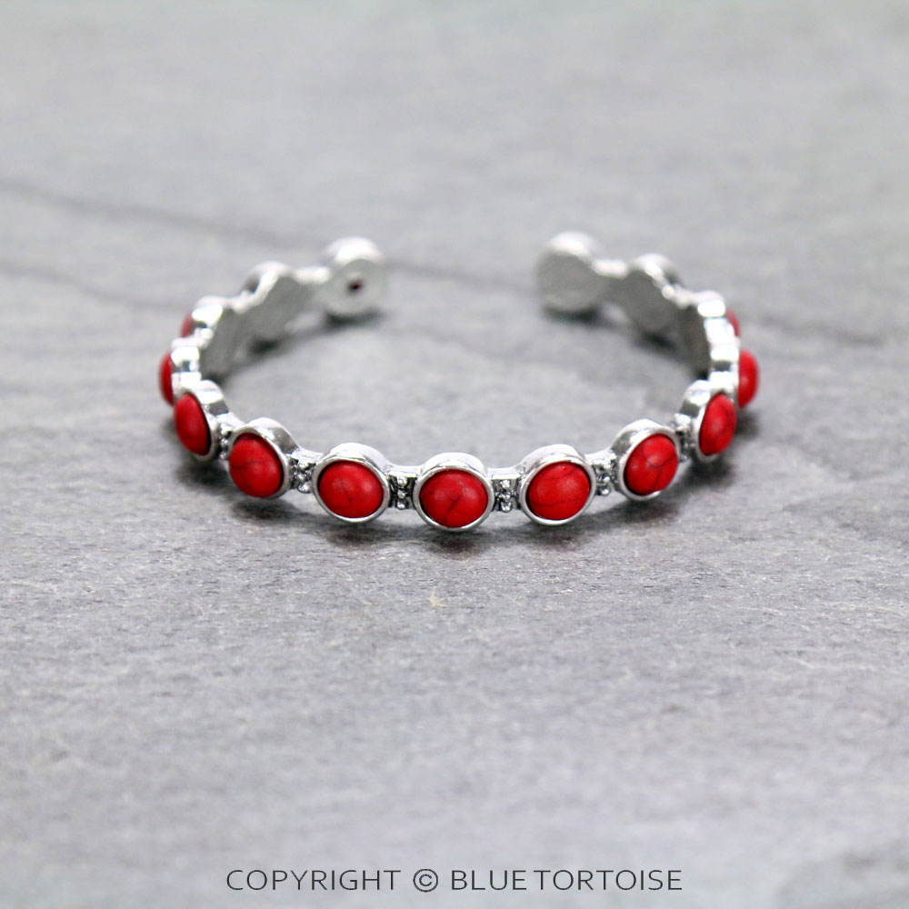 Western Round Stone Cuff Bracelet