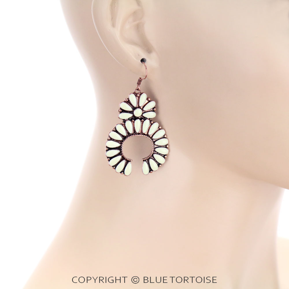 Squash Blossom Fish Hook Earrings - Image 2