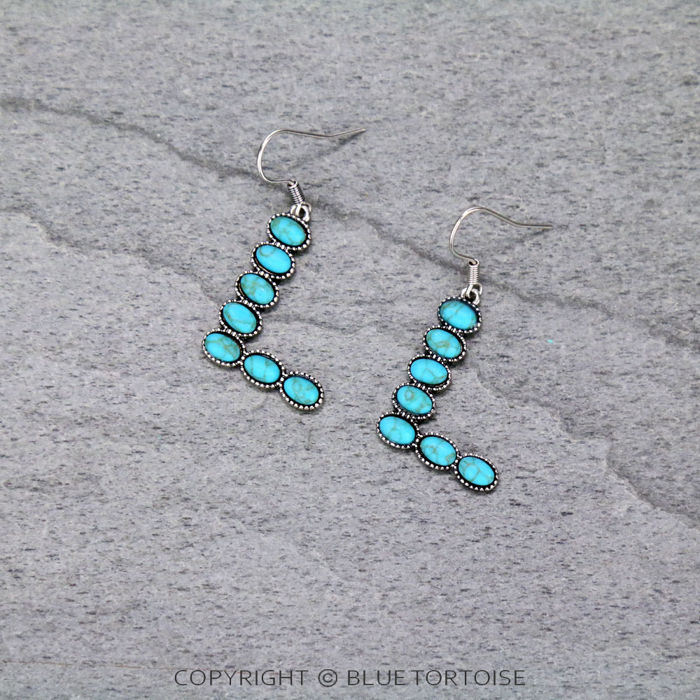 Initial "L" Stone Dangle Earrings