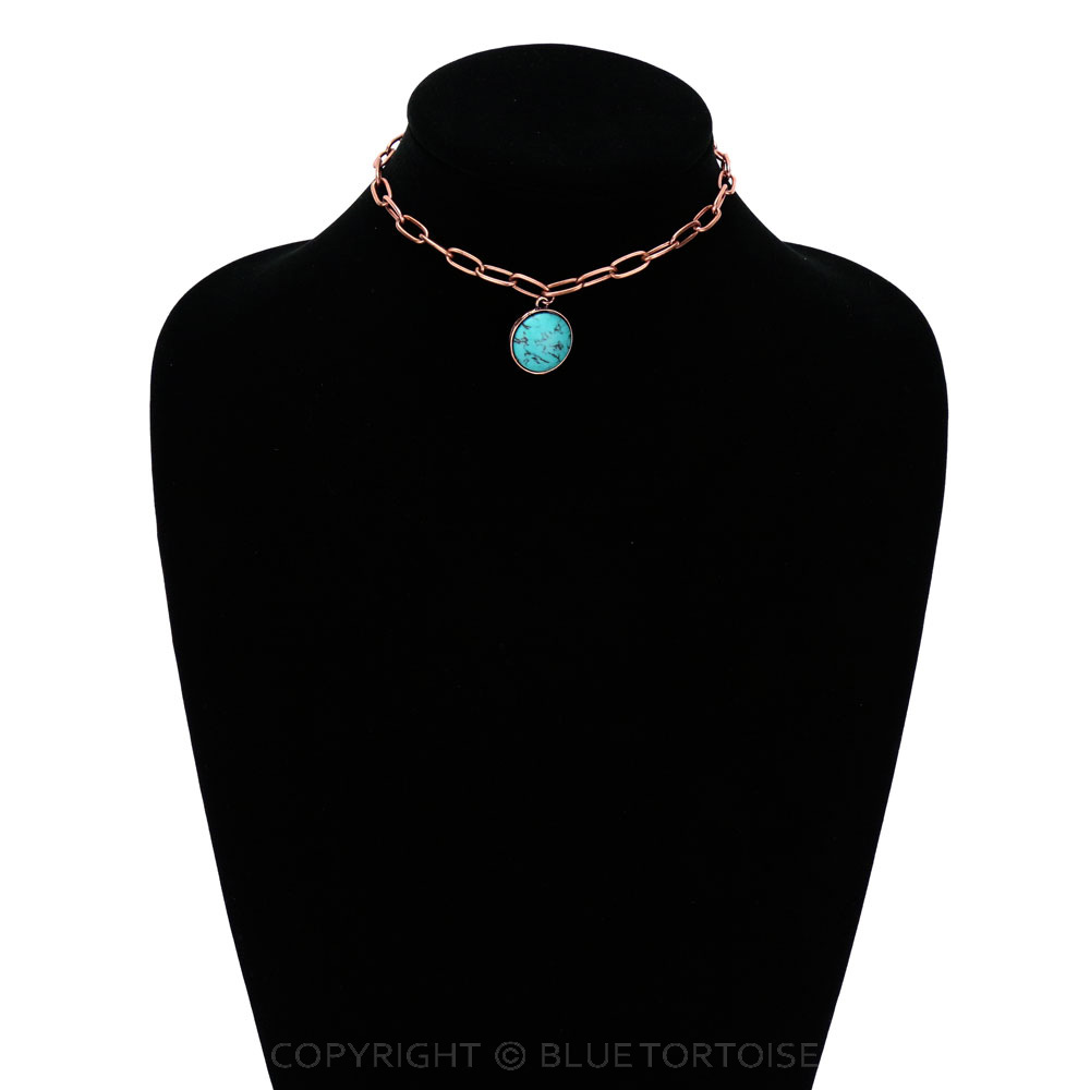 Round Stone Pendant Choker - Image 2