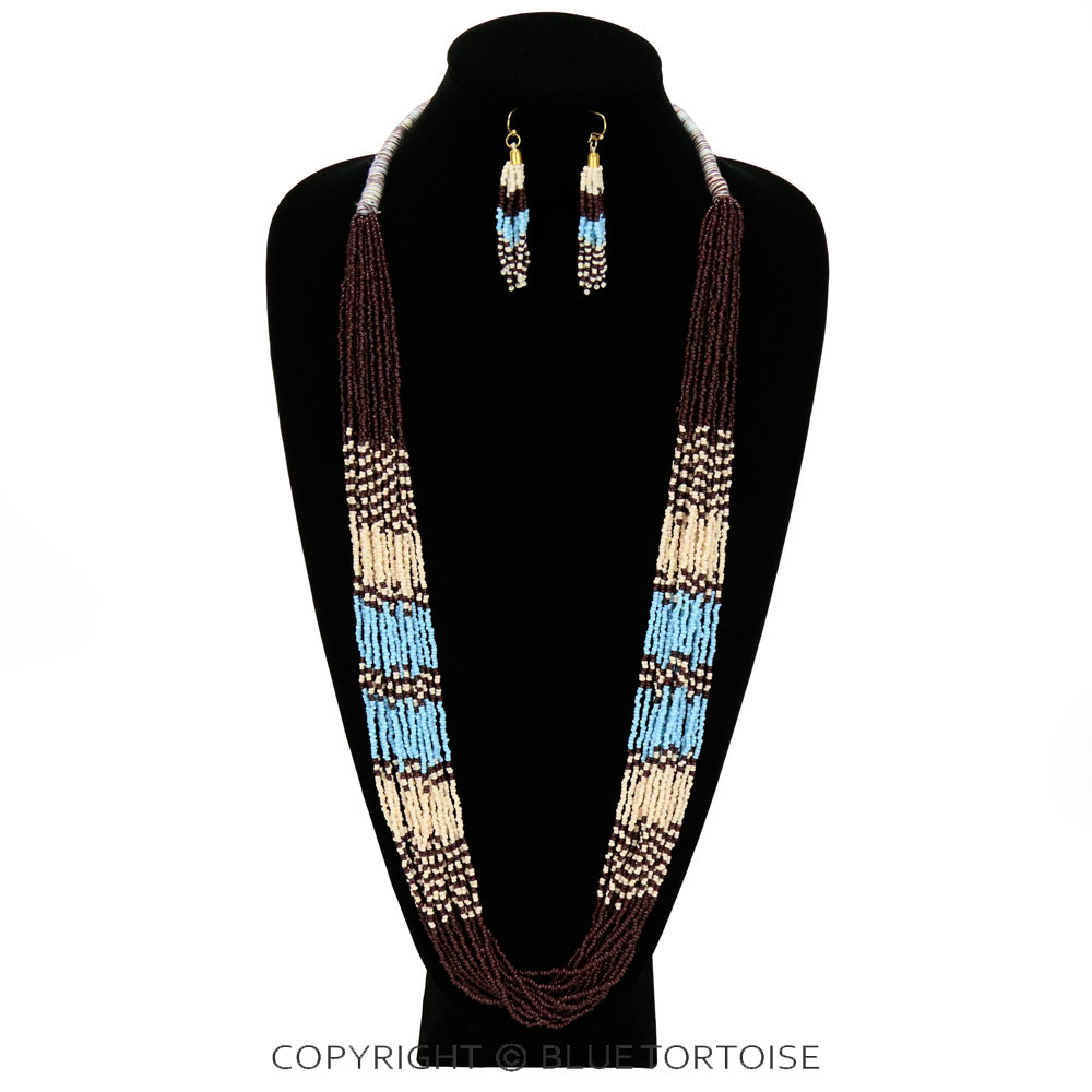 Seed Bead Multi Layered Necklace Set - Image 2