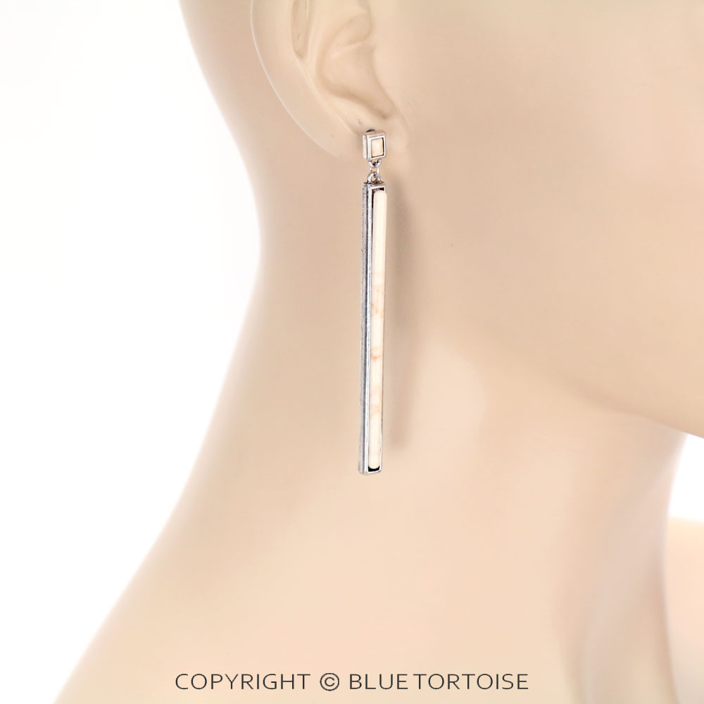 Western Stone Bar Drop Stud Earrings - Image 2