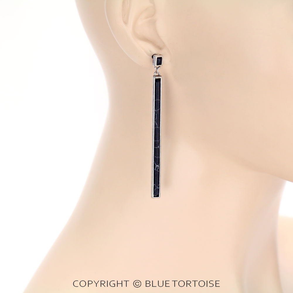 Western Stone Bar Drop Stud Earrings - Image 2