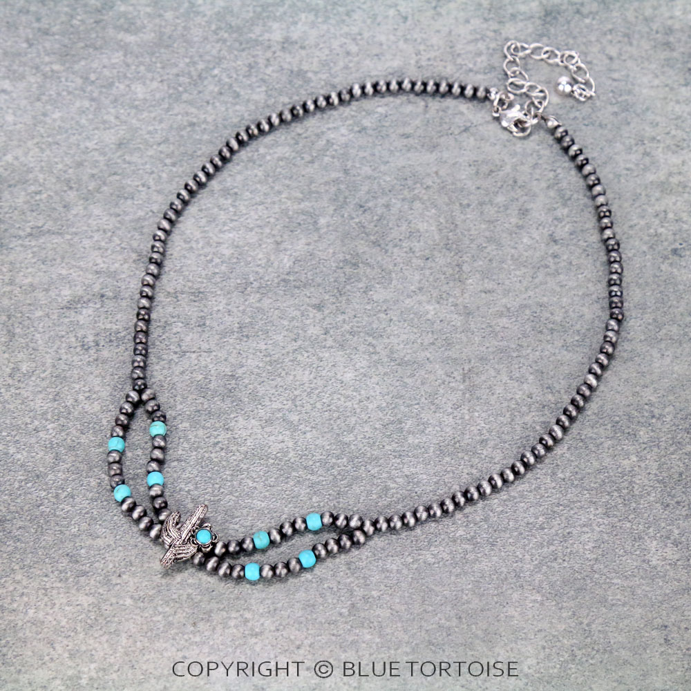 Cactus Navajo Style Pearl Necklace