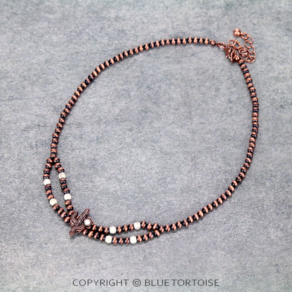 Cactus Navajo Style Pearl Necklace