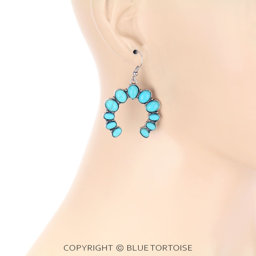Western Squash Blossom Dangle Earrings - Image 2