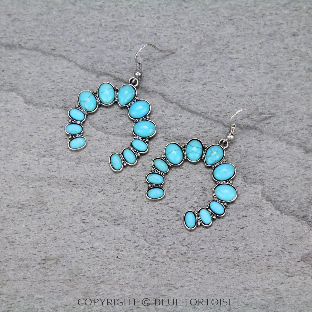 Western Squash Blossom Dangle Earrings