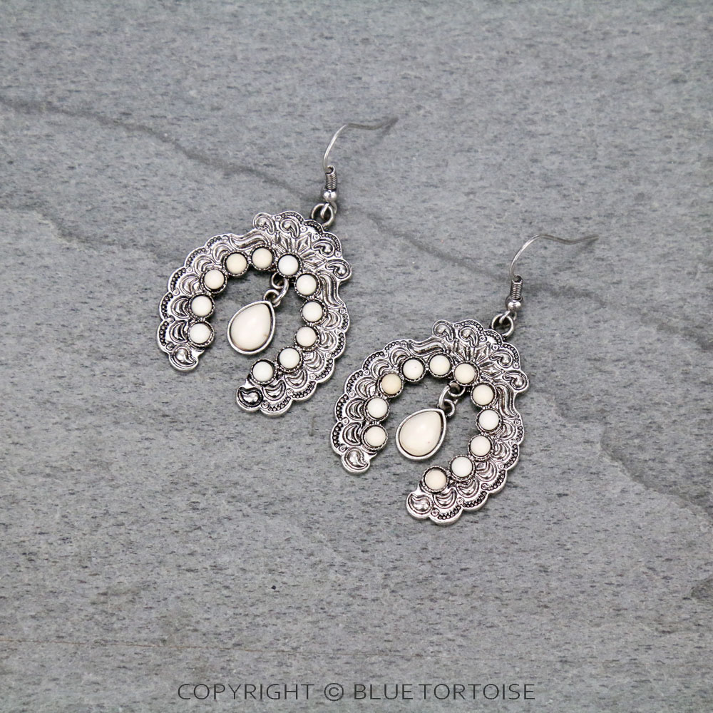 Western Squash Blossom Dangle Earrings