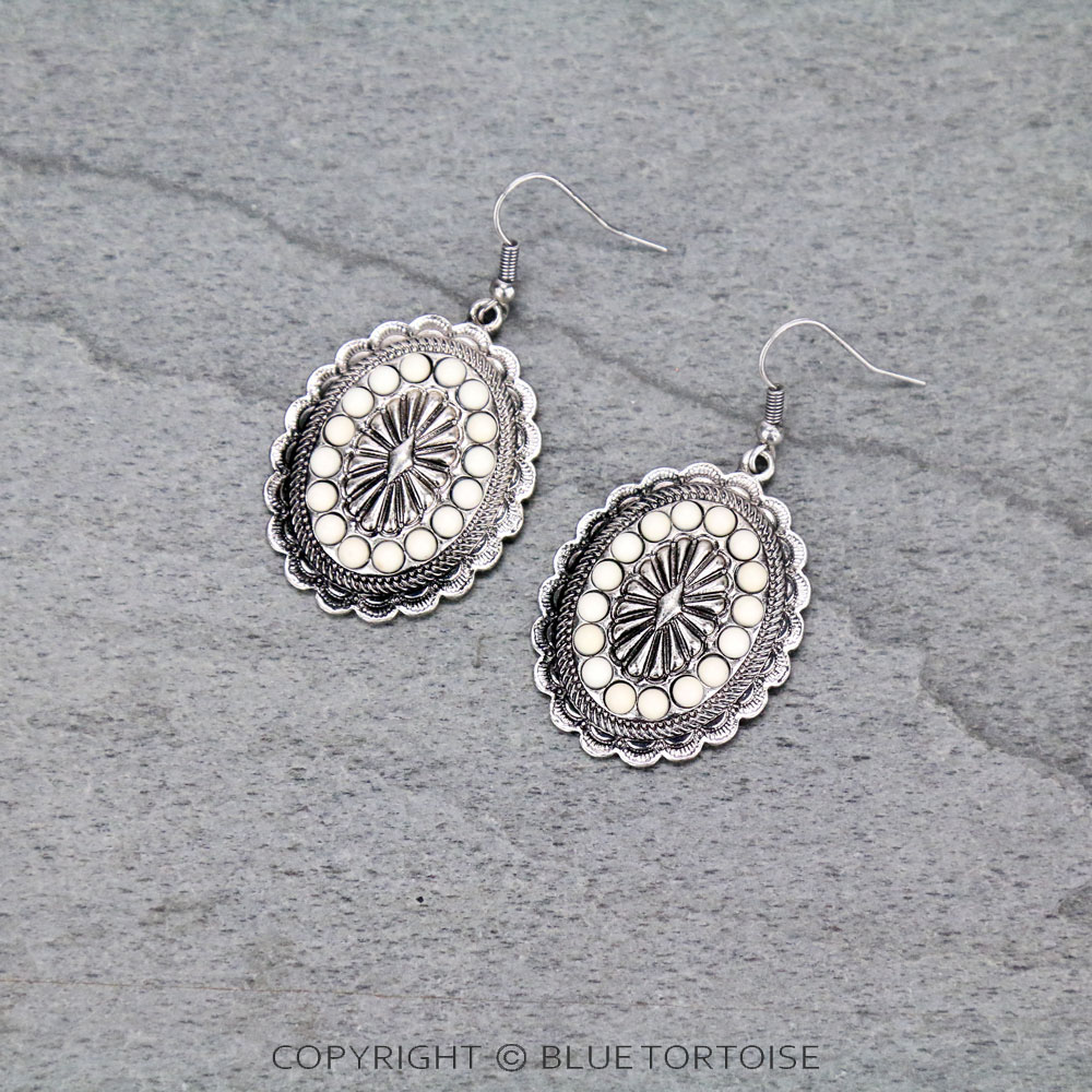 Western Concho Dangle Earrings