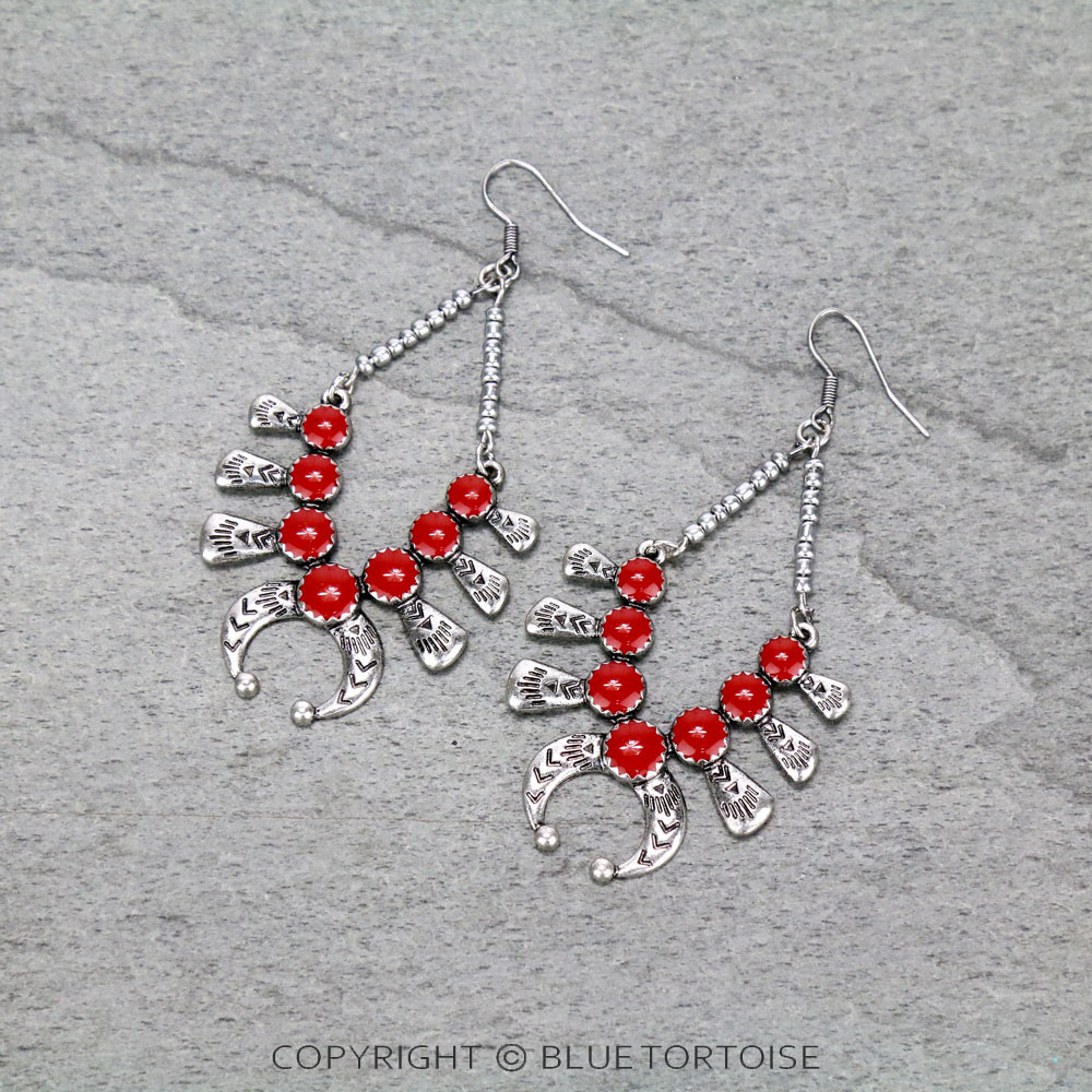 Squash Blossom Fish Hook Earrings