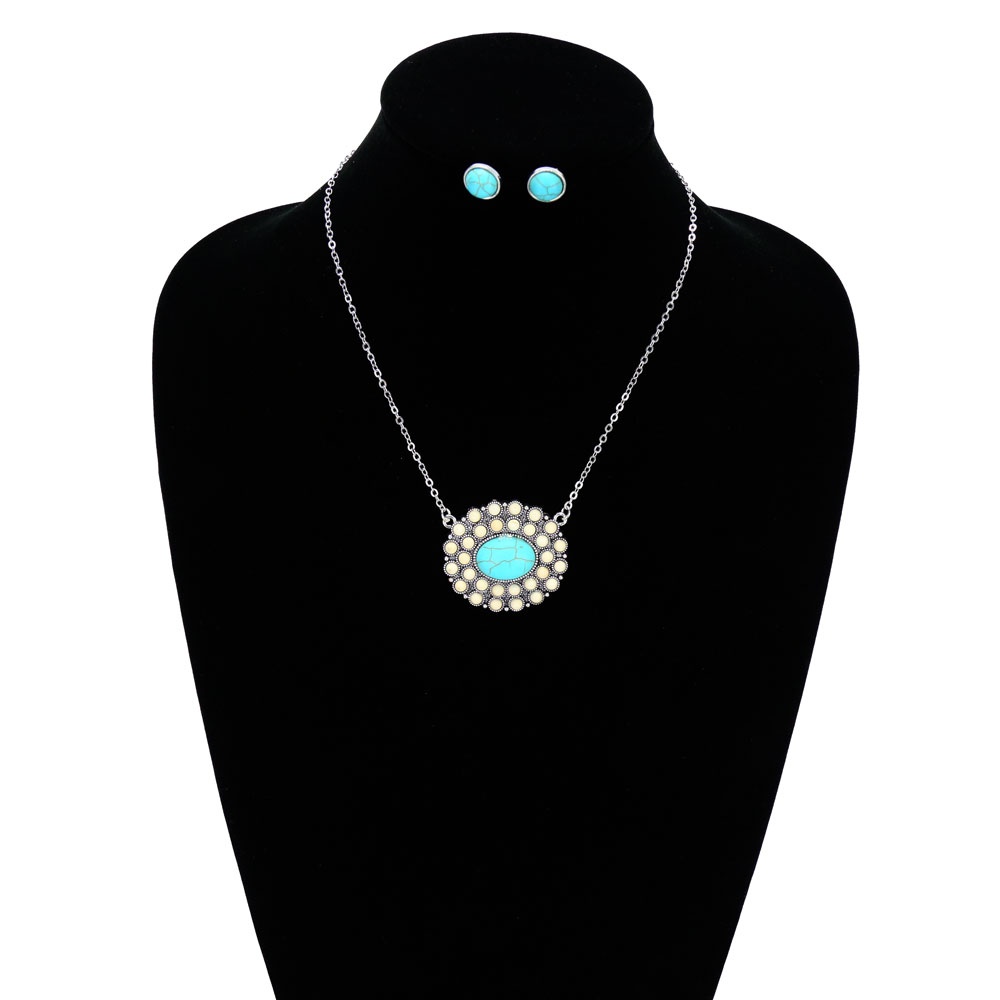 Western Design Stone Necklace Set - Image 2