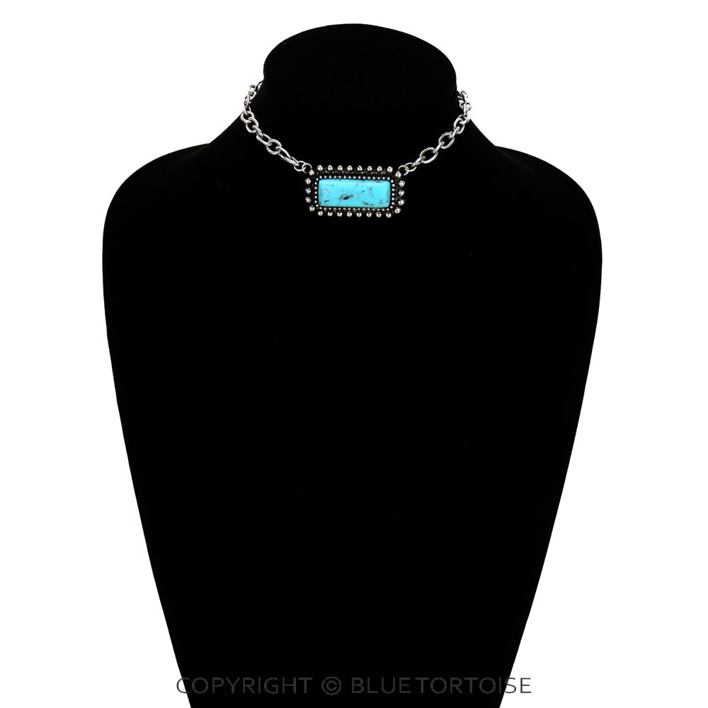 Stone Bar Pendant Choker - Image 2
