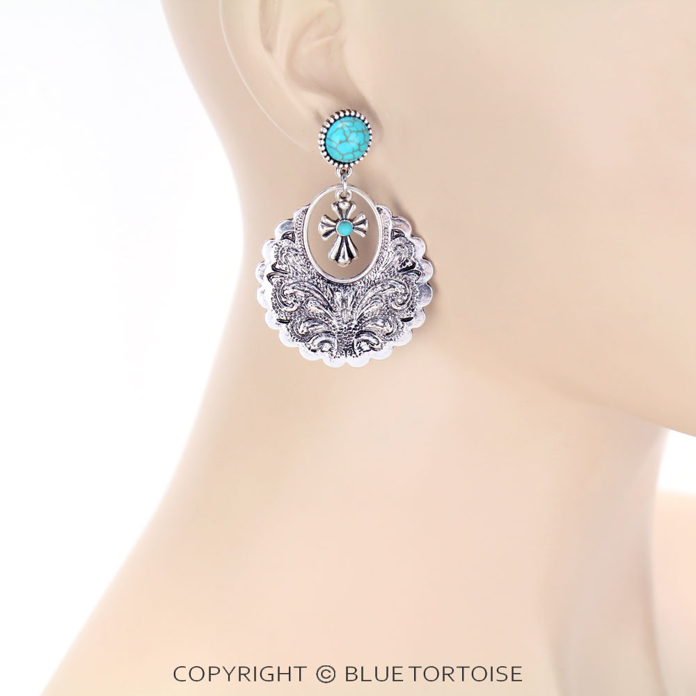 Western Cross Stud Earrings - Image 2