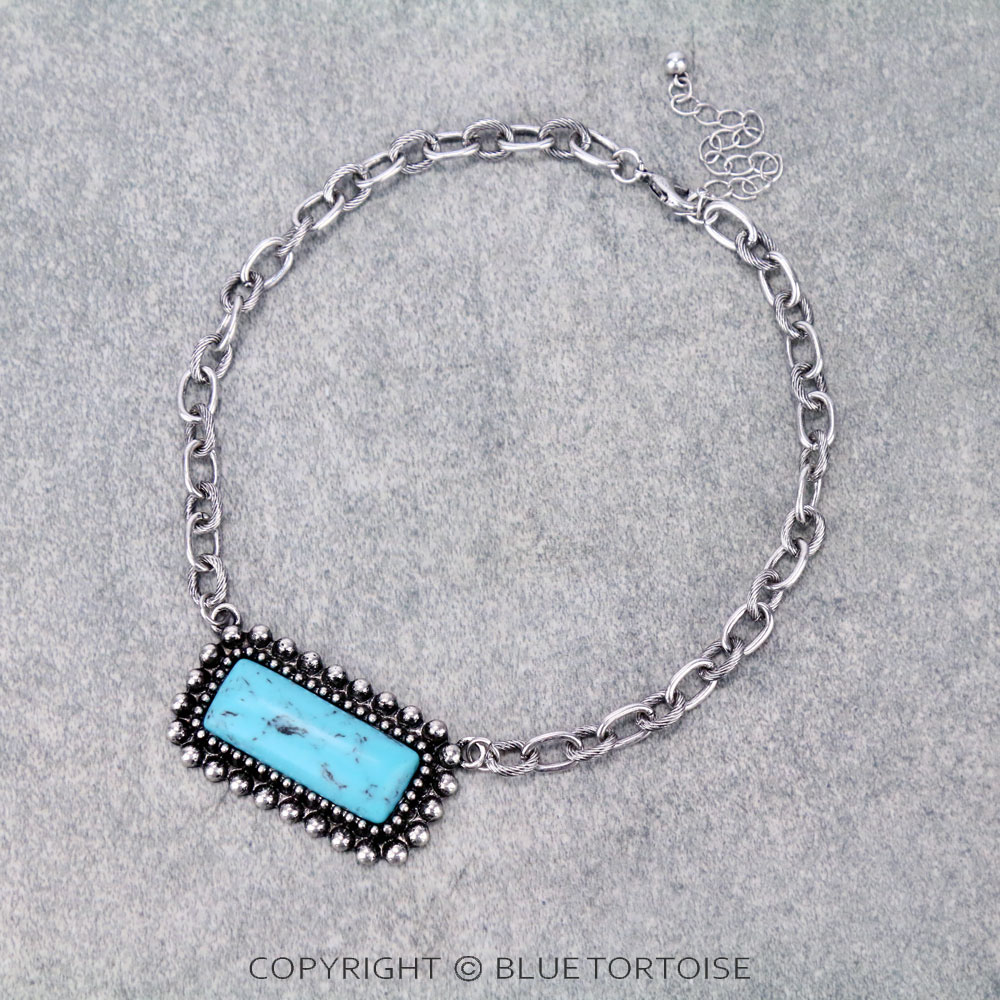 Stone Bar Pendant Choker