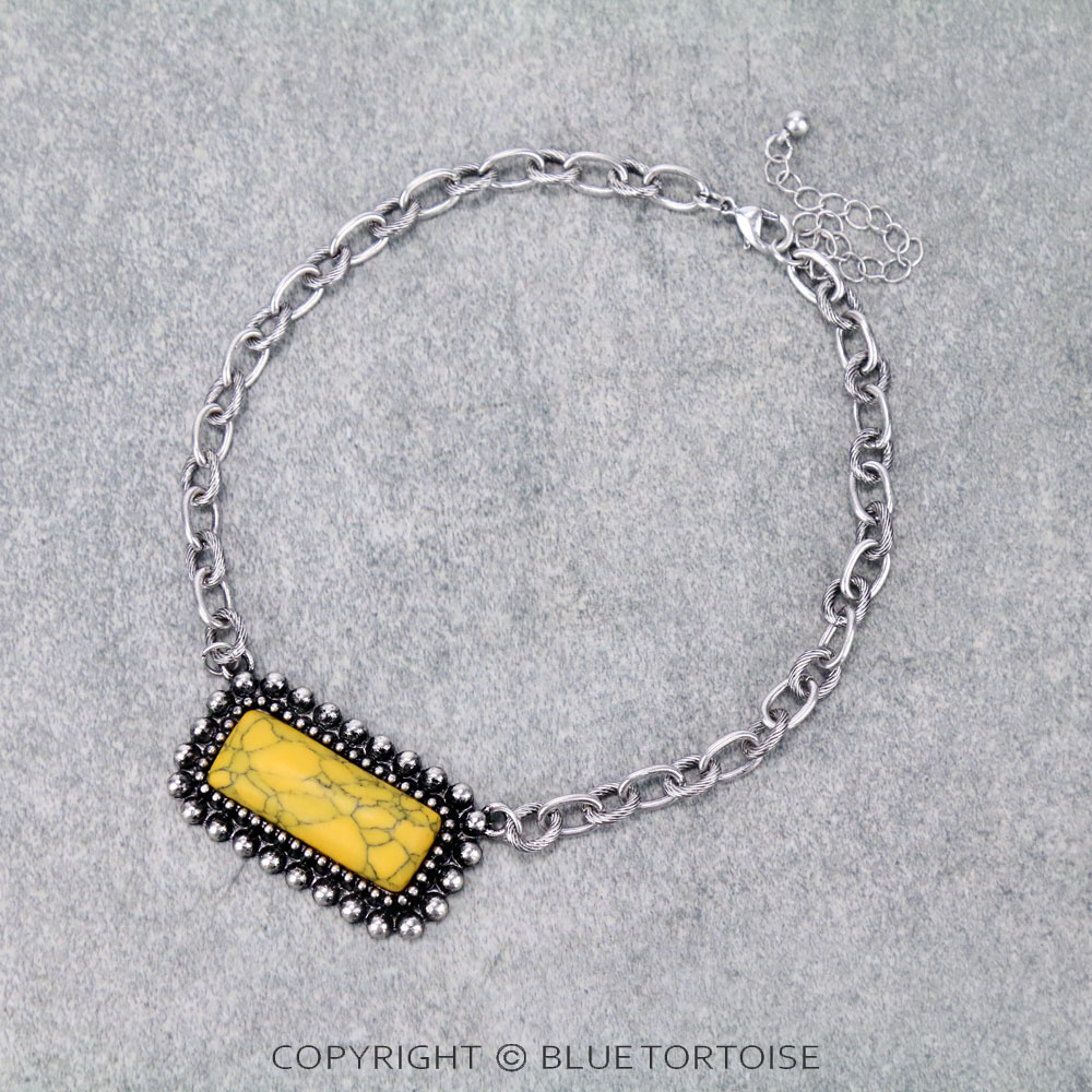 Stone Bar Pendant Choker