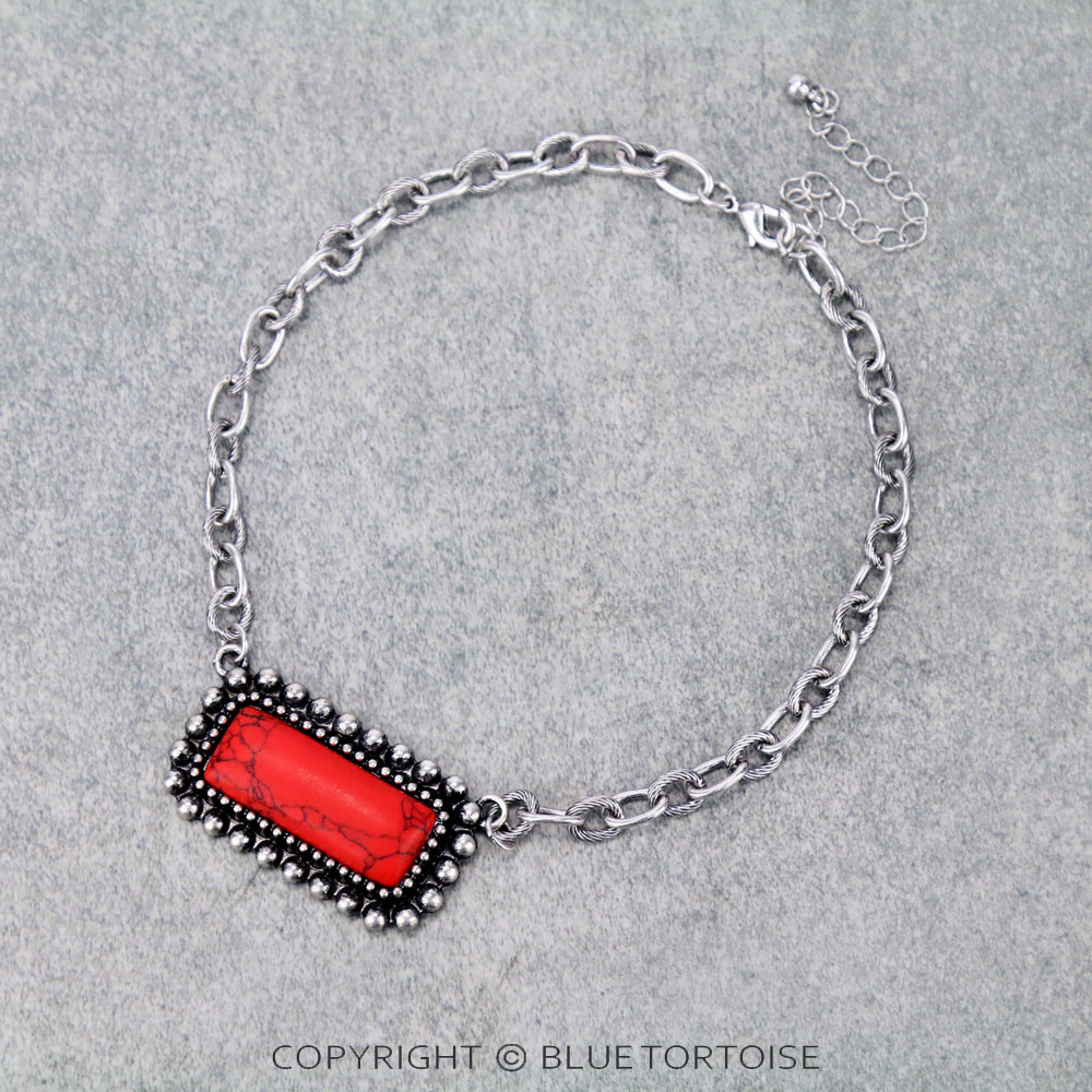 Stone Bar Pendant Choker