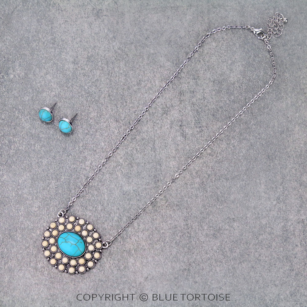 Western Design Stone Necklace Set