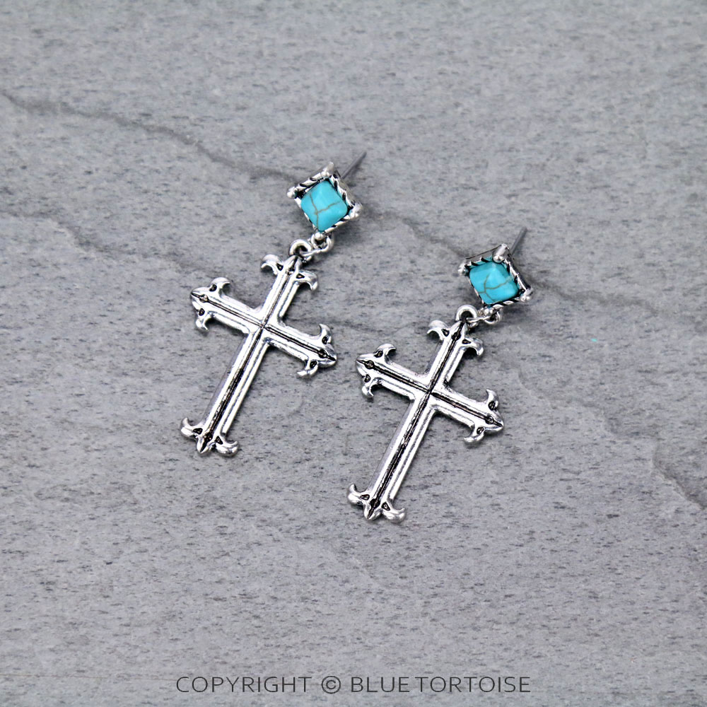 Western Cross Stud Earrings