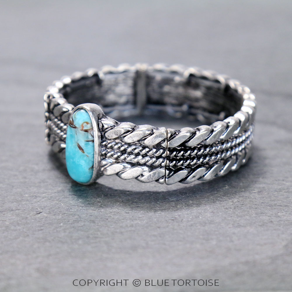 Western Semi Stone Twist Stretch Bracelet - Image 2
