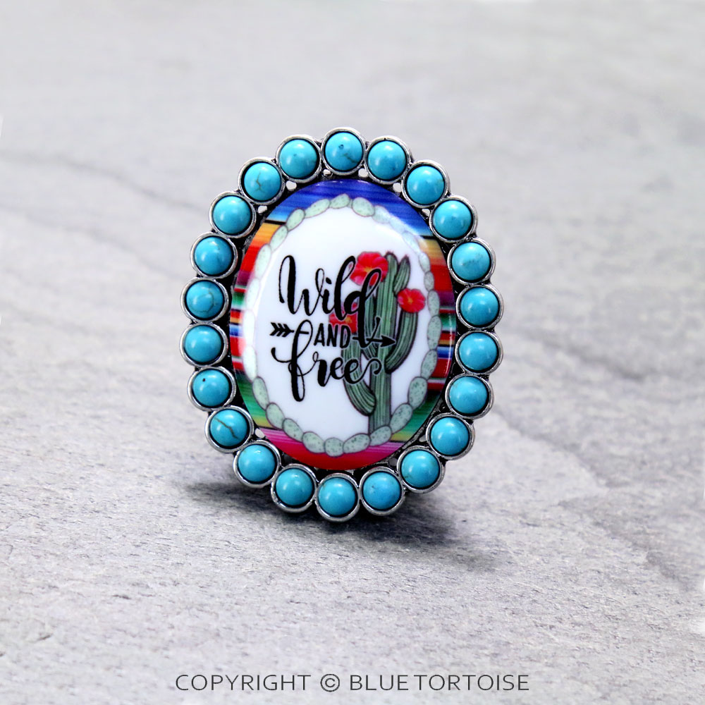 "Wild and Free" Glass Bubble Phone Grip and Stand