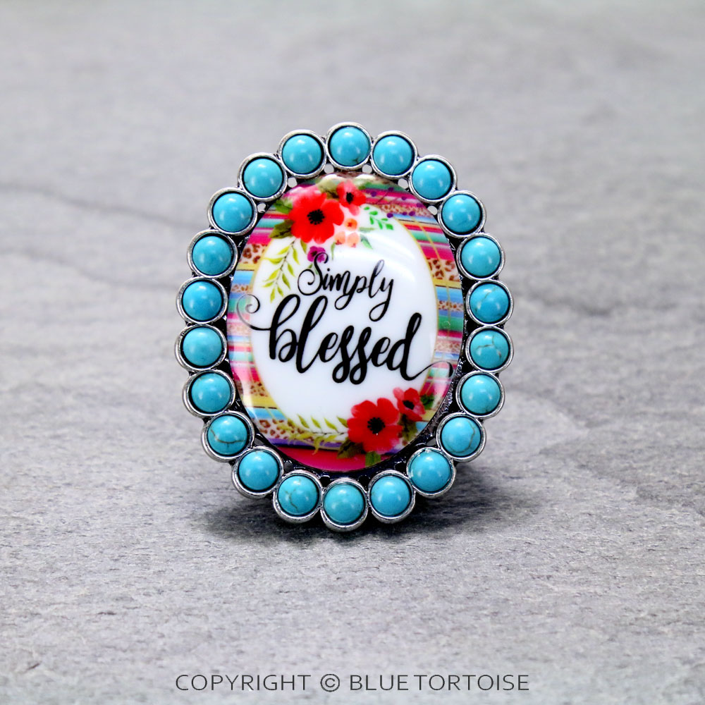 "Simply Blessed" Glass Bubble Phone Grip and Stand